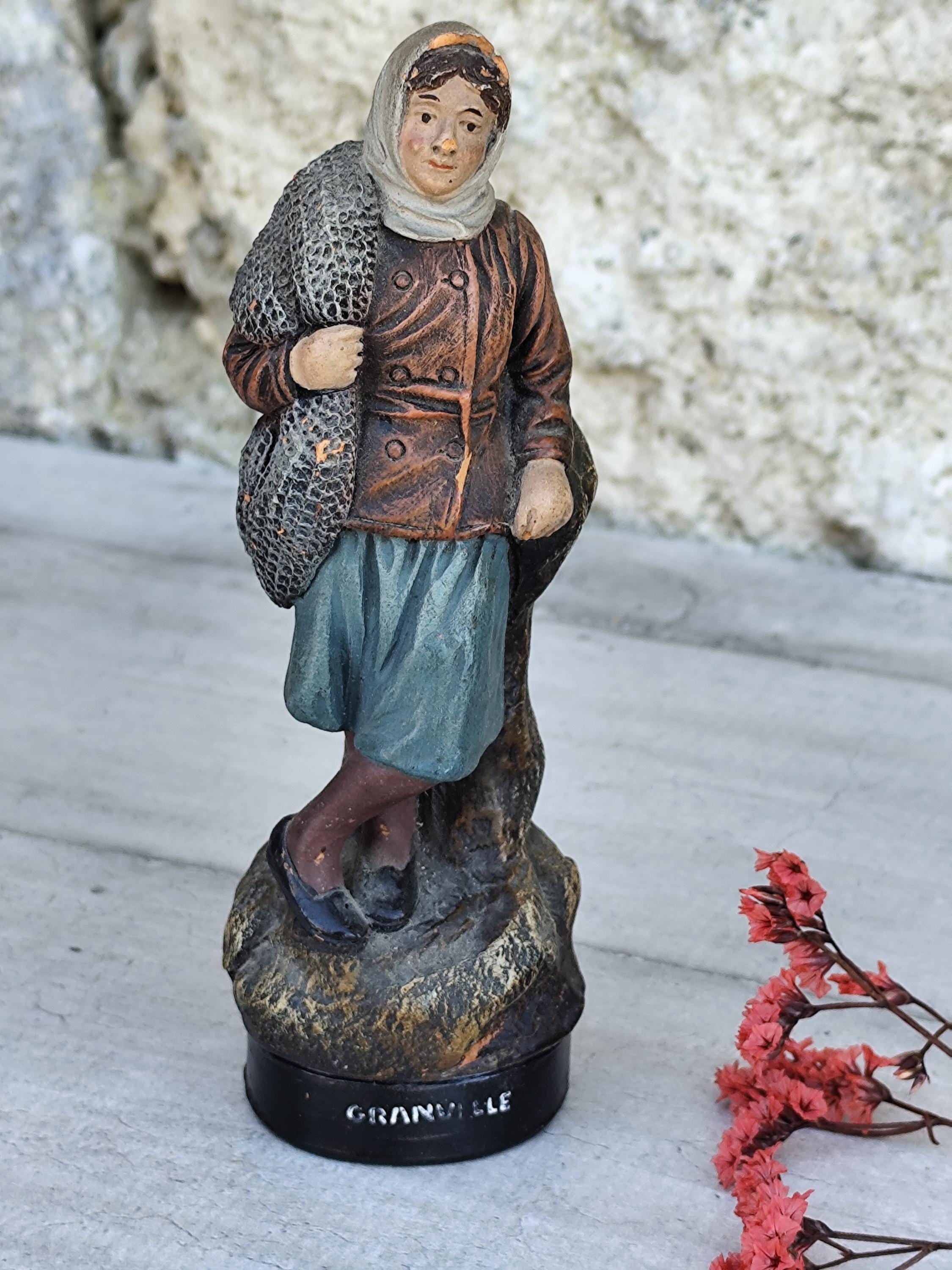 中国美術木彫彫刻漁師像