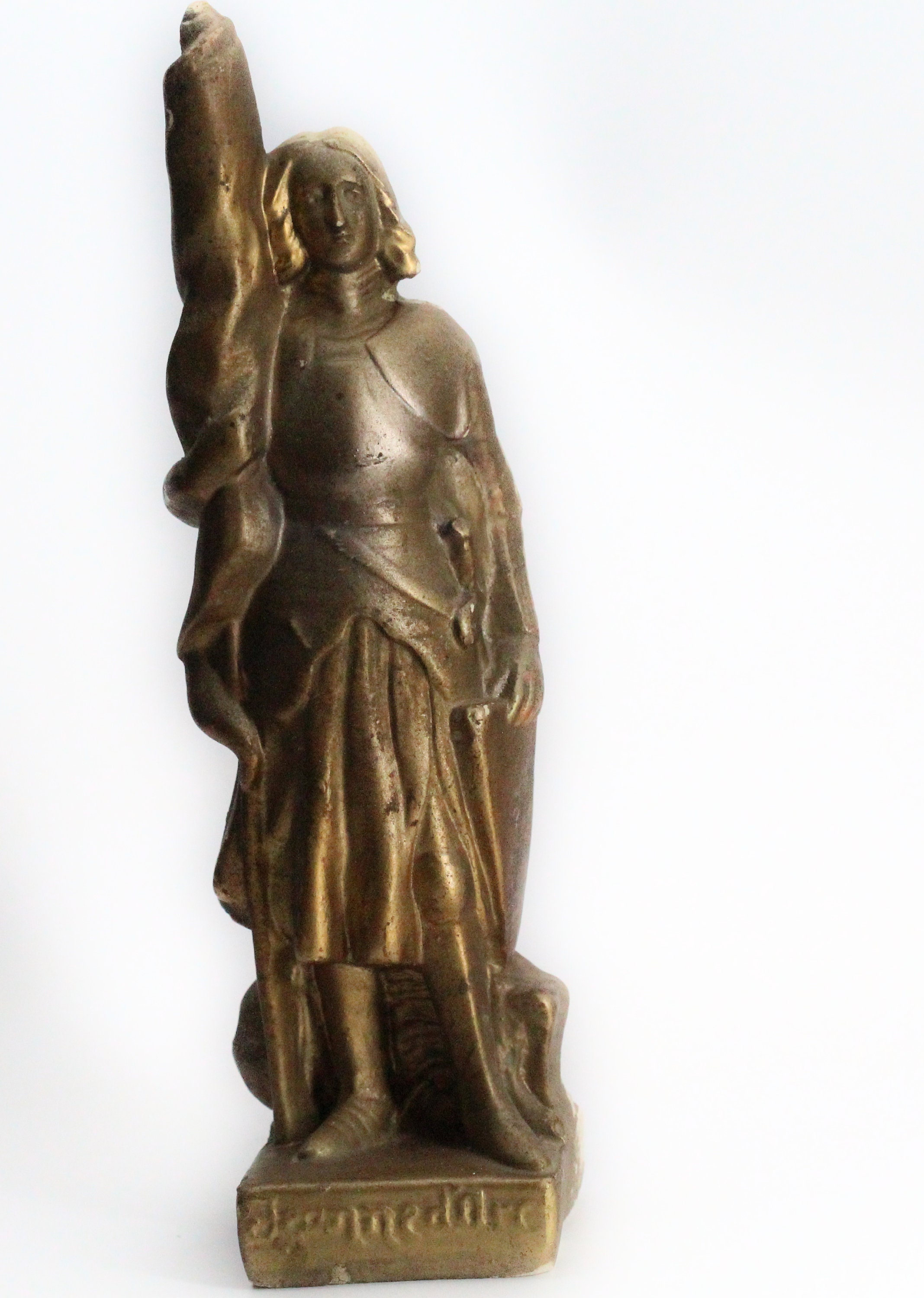 Rare Ancienne Statue Jeanne d'arc en Plâtre