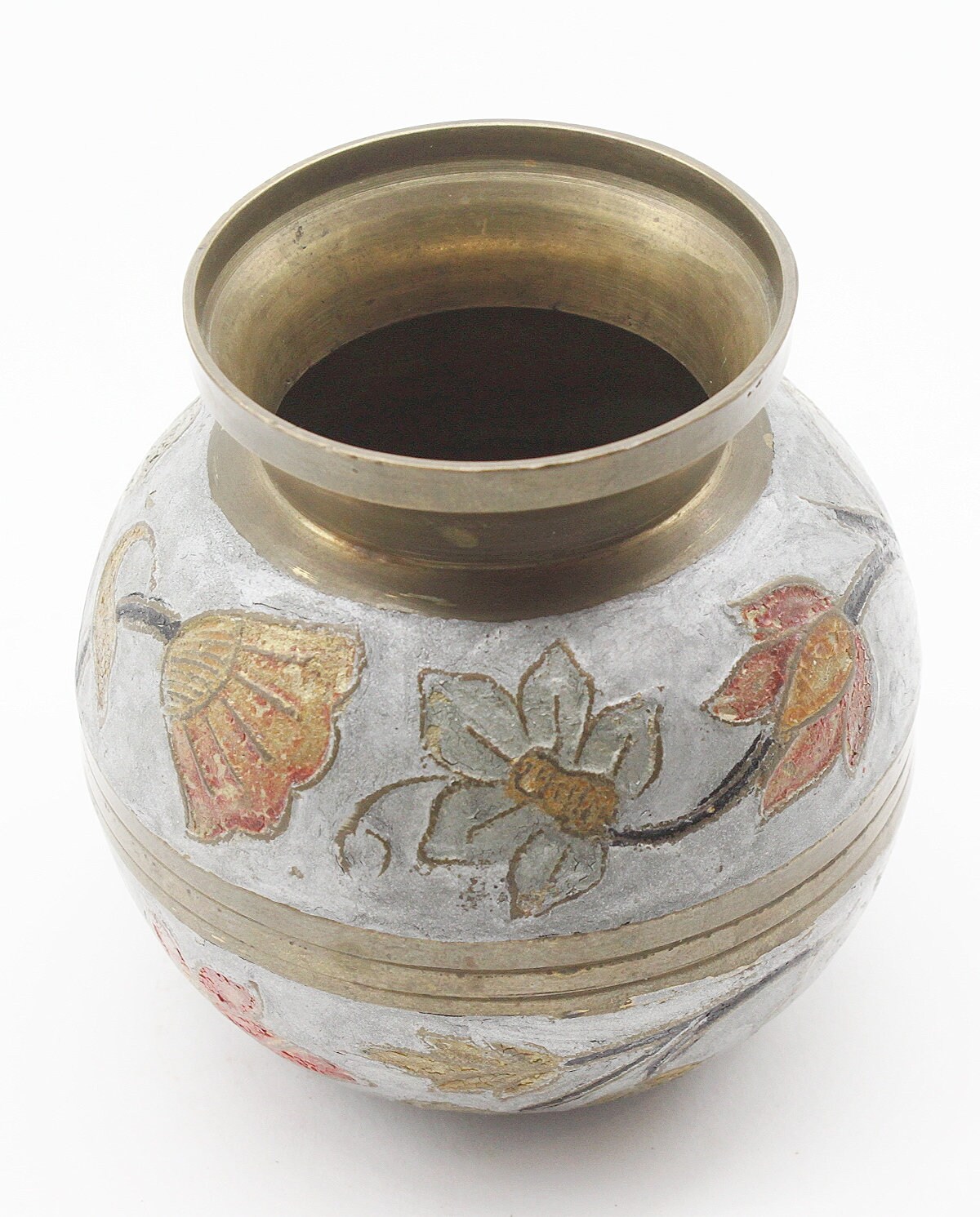 Vase en Email et Laiton