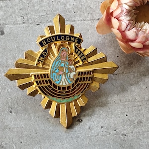 ANCIENNE MEDAILLE RELIGIEUSE Petite Broche Vierge A L'enfant EUR 7,00 - FR