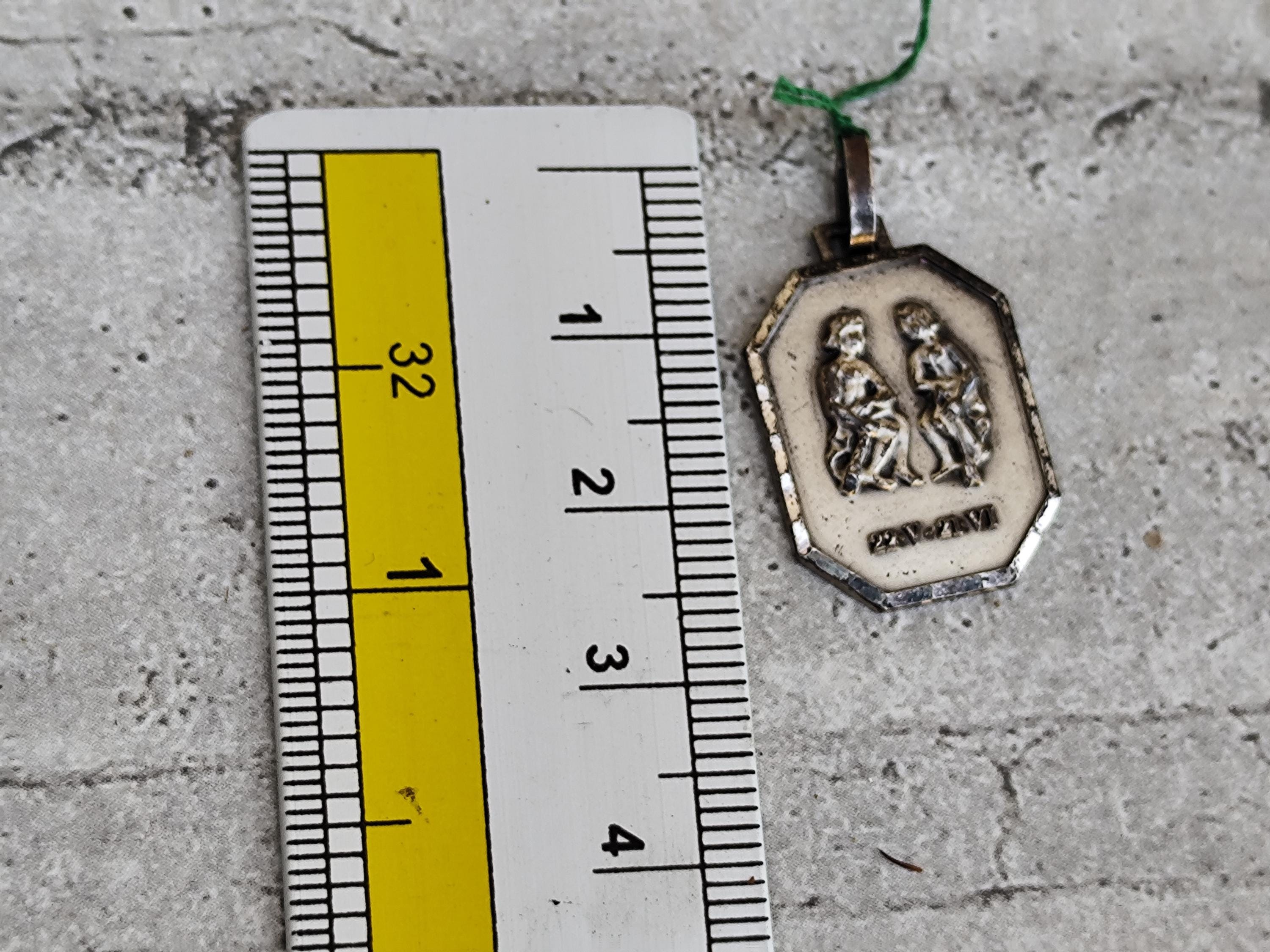 Pendentif Médaille Vintage Gémeaux En Argent Sterling - Années 60/70 - Jamais Porté