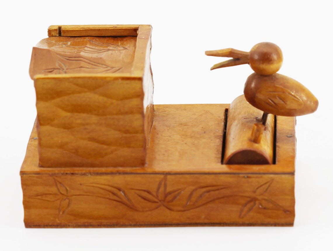 Bird Wood Cigarette Dispenser Etsy