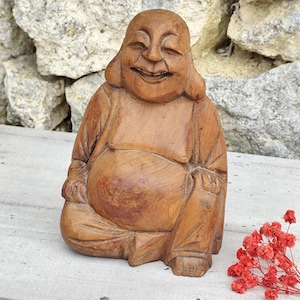 wooden chinese buddha statue