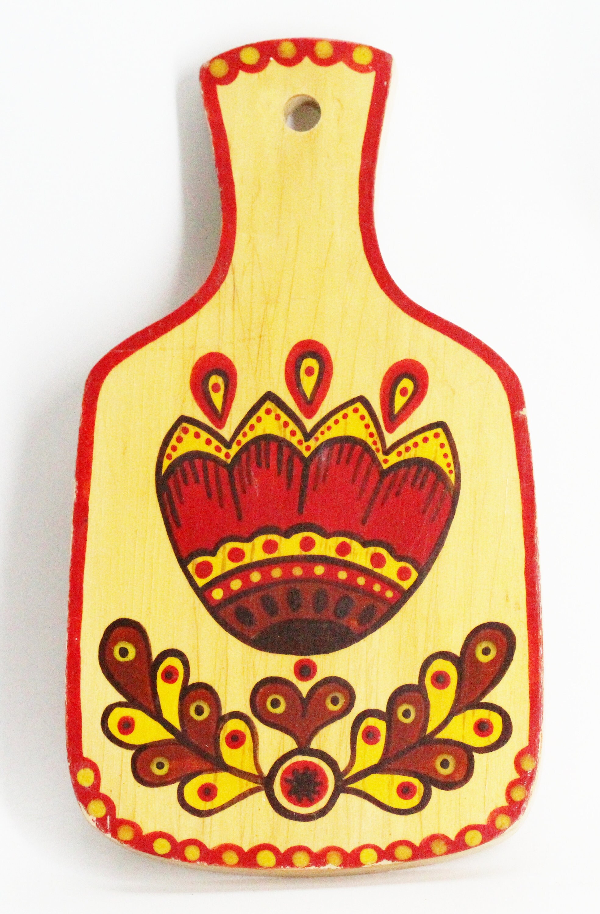 Planche à Découper avec Motifs Colorés Vintage