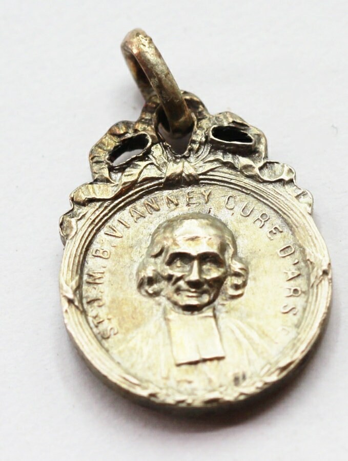 Rare Médaille Art Déco Saint Vianney et Sainte Philomène