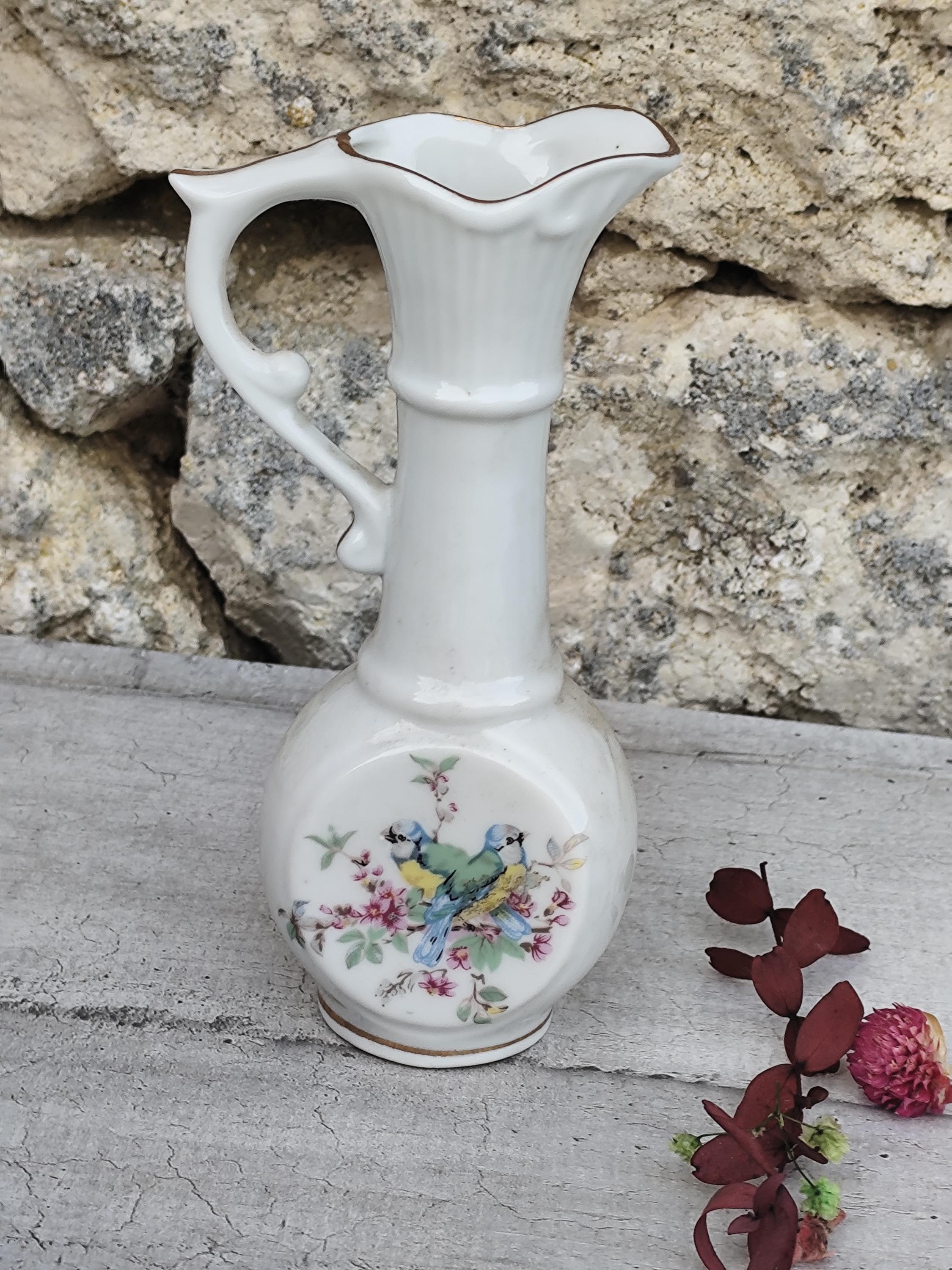 鳥をモチーフにした陶器の水差しの花瓶 - Etsy 日本