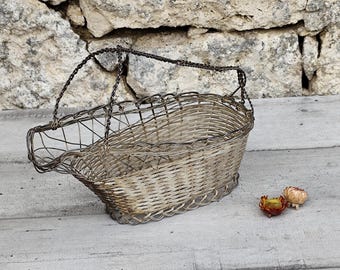 古い金属製のバスケット - Etsy 日本