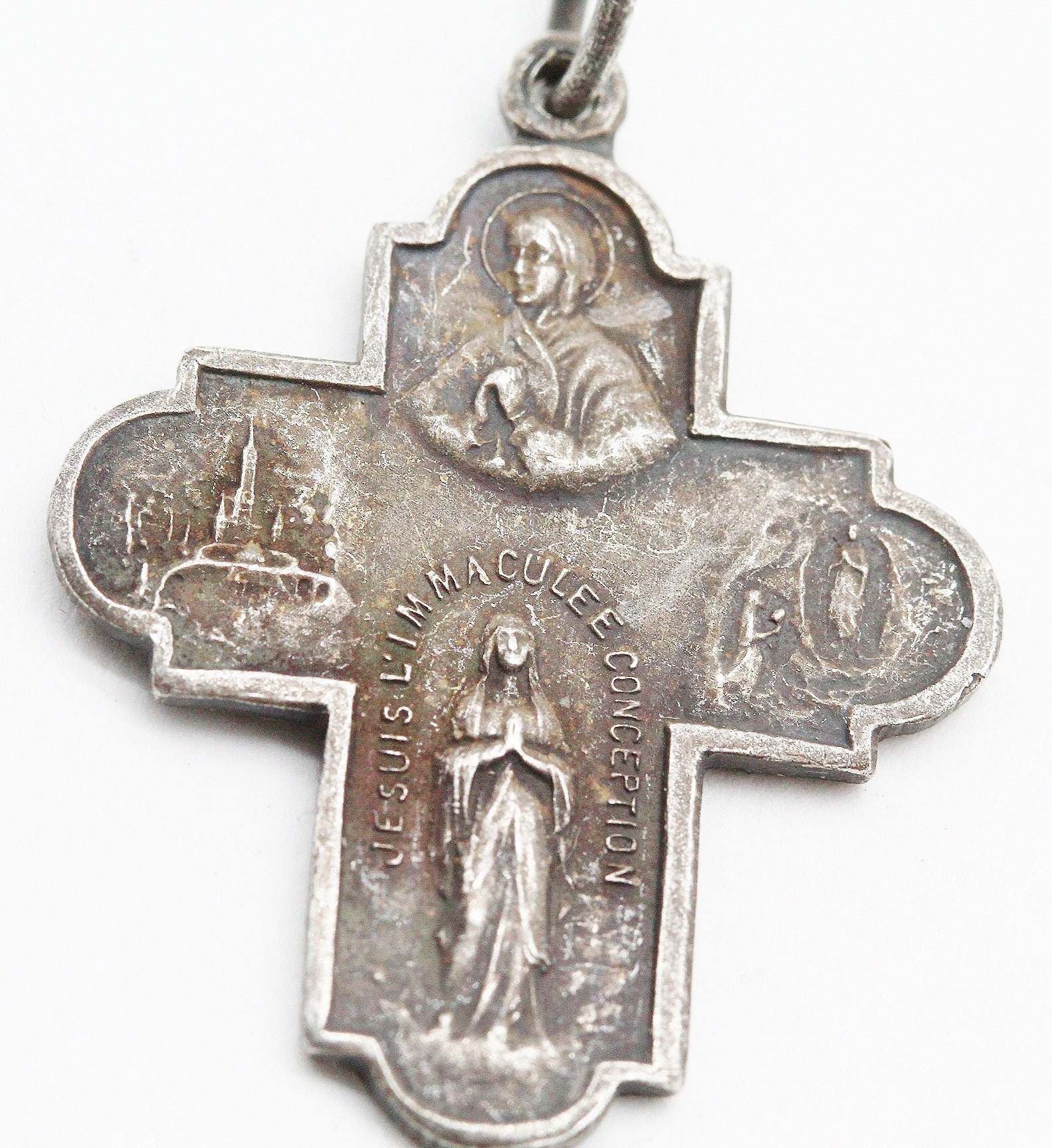 Ancienne Croix Pectorale Centenaire Apparition Lourdes