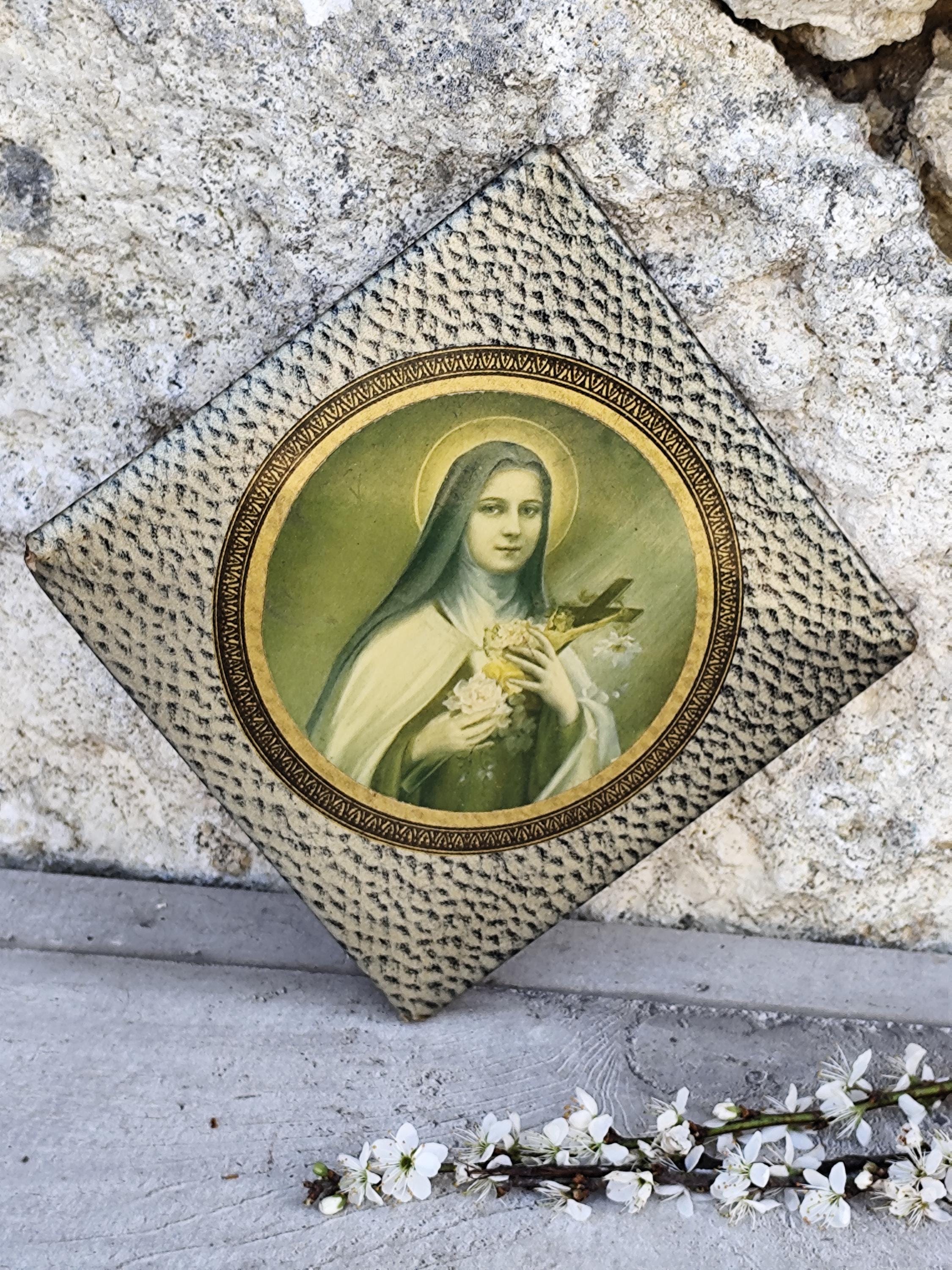 Vitrail Art Mural – Sainte Thérèse De Lisieux (Guerre Mondiale, 70x40 Cm)