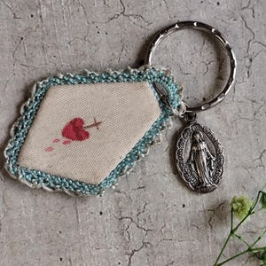 Agnus dei Skapulier-Schlüsselanhänger und Wundermedaille
