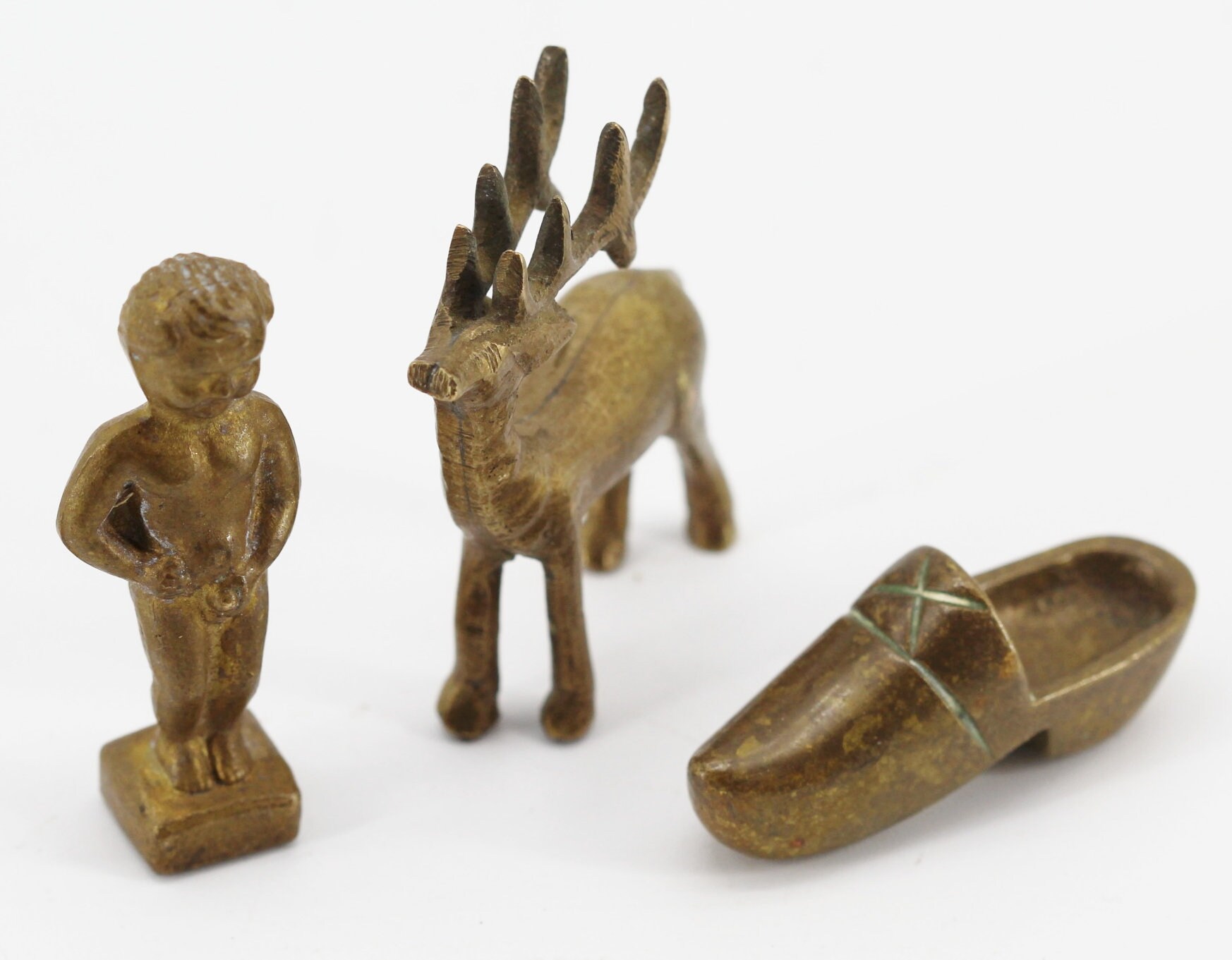 Lot de 3 Mini Statues en Laiton