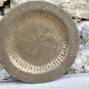 vintage brass moroccan tray