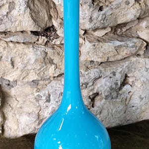 vintage blue opaline vase