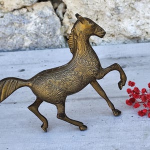 vintage brass horse statue