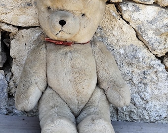 Grand Ours En Peluche Articulé Vintage 51 Cm - Ancien Jouet