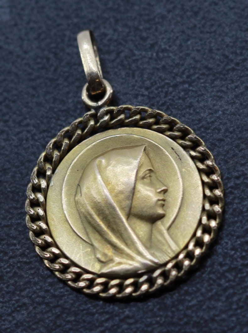 Ancienne Médaille Vierge Marie Dorée