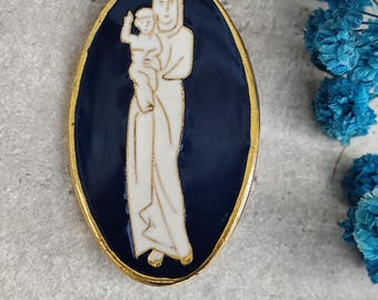 Broche Ancienne De Deuil Noire - Bijou Vintage - Très Bon état - Accessoire Fantaisie