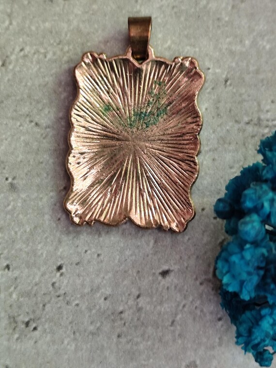 Ancien pendentif fleur de forme rectangulaire de … - image 2