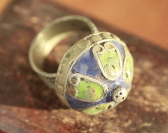 rare vintage enamel berber ring