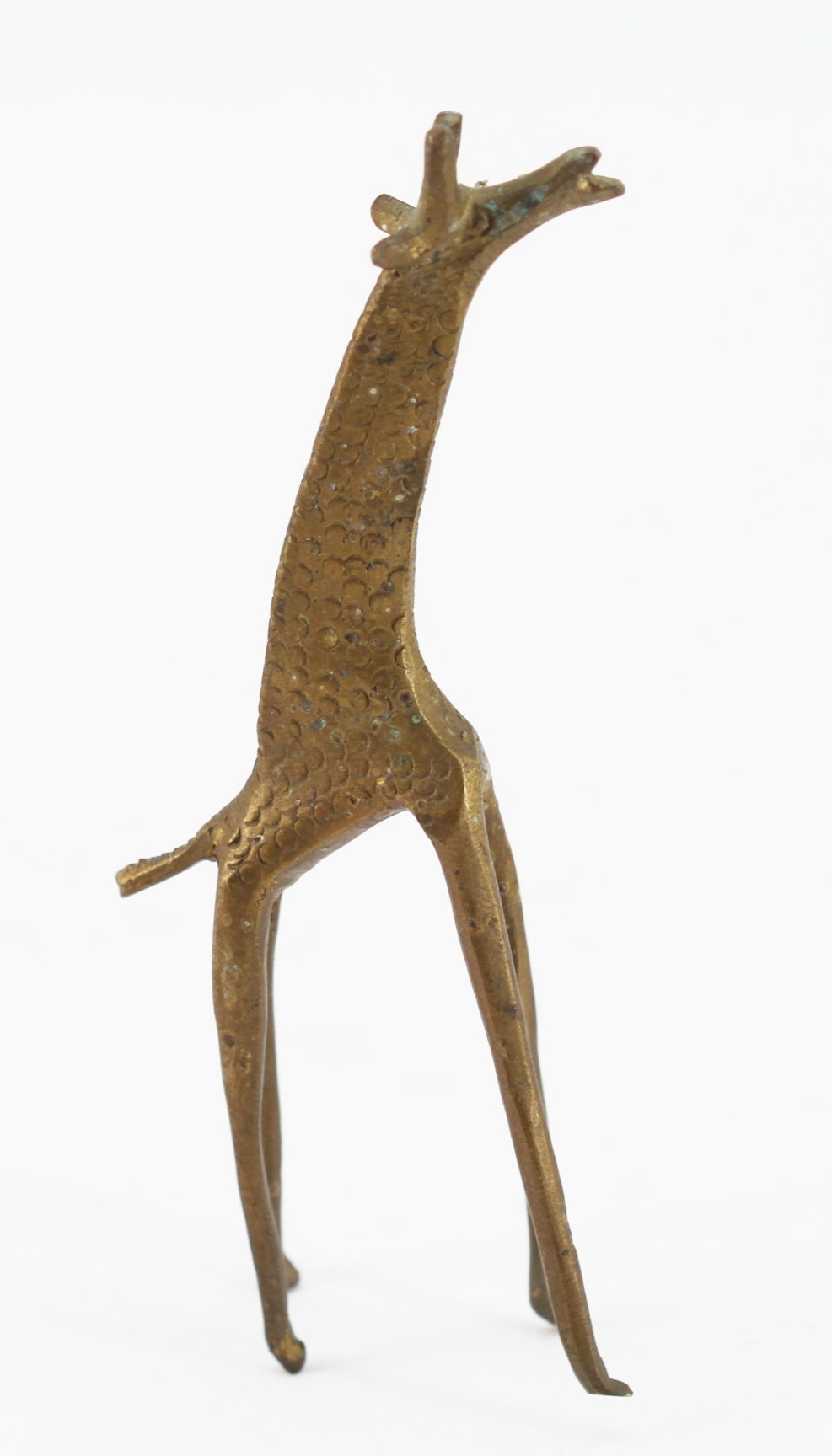 Ancienne Statue Girafe en Laiton