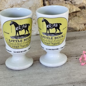 set porcelain horse mug