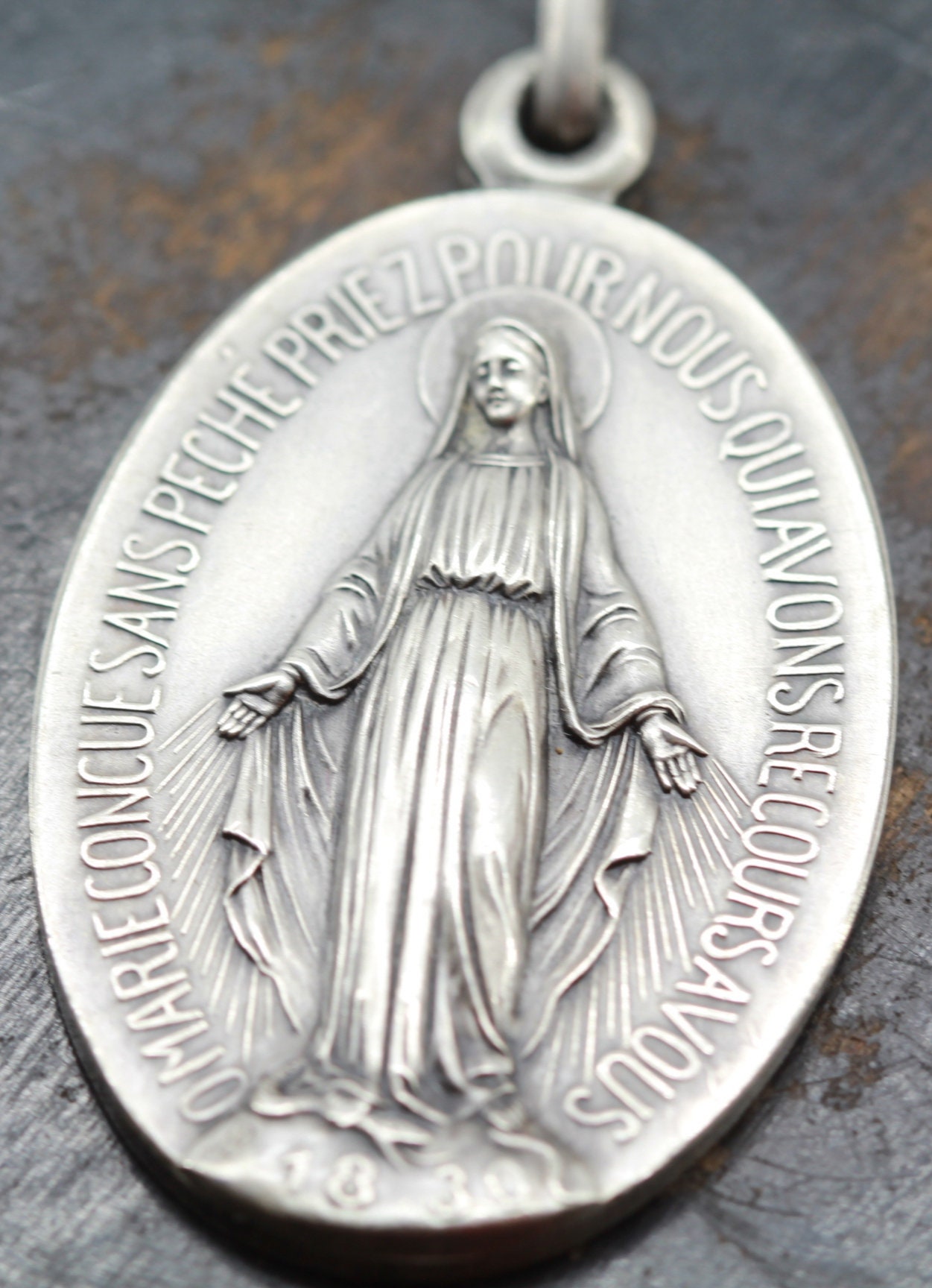 Rare Grande Médaille Miraculeuse de La Vierge Marie