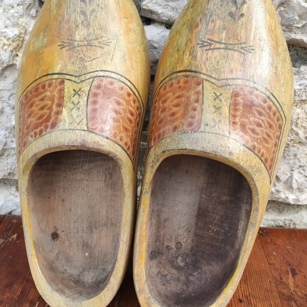 old large wooden clogs