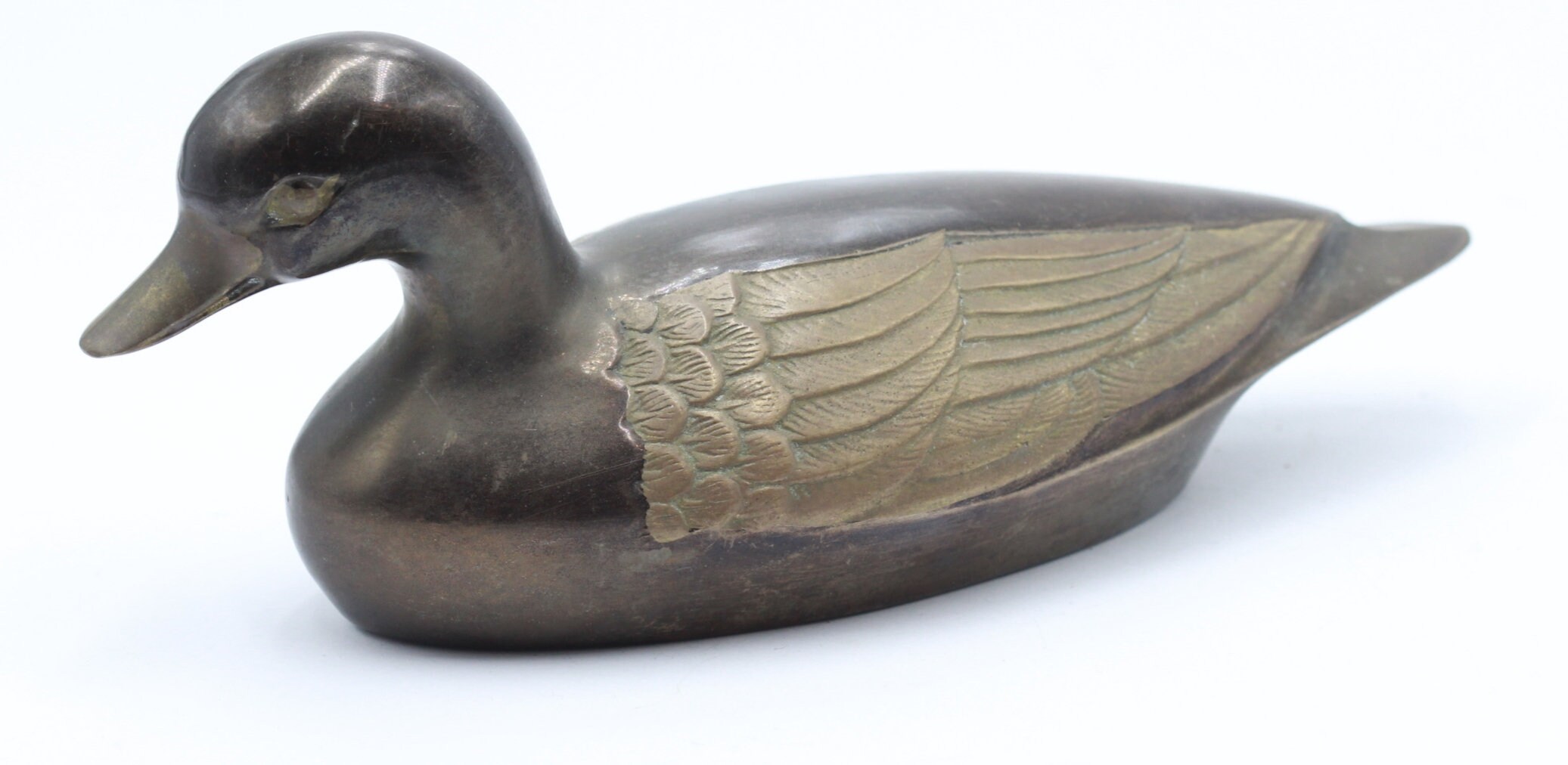 Ancienne Statue Canard en Laiton