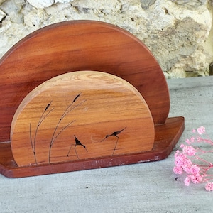 Portacartas de madera, portacartas de madera con motivo de pájaro