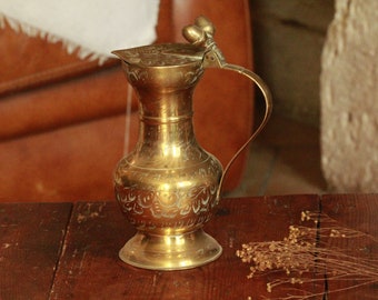 Indian brass teapot with acorns