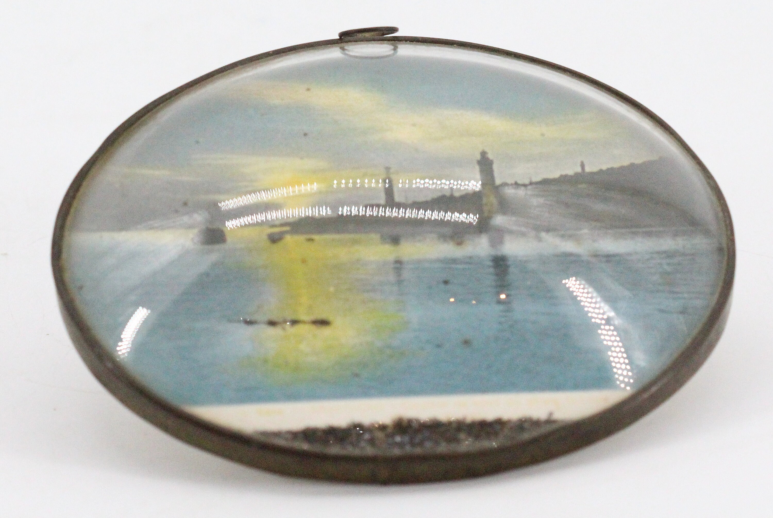 Cadre Ovale Verre Bombe Mer