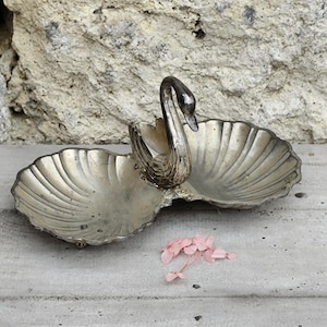 Vintage 1960s Silver Plated Double Swan Bowl - Etsy