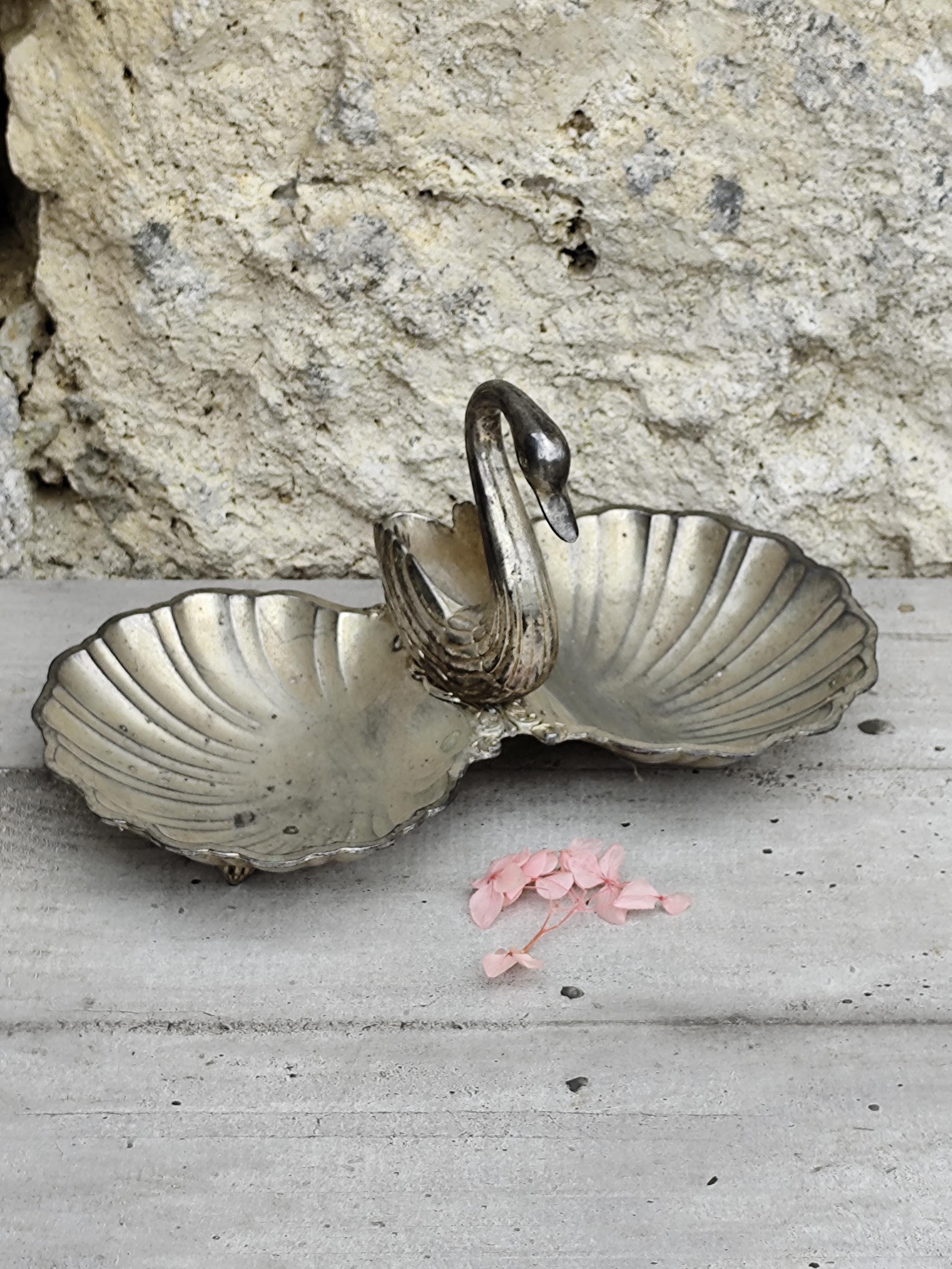 Vintage 1960s Silver Plated Double Swan Bowl - Etsy