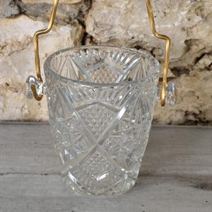 old glass ice bucket