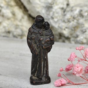 Rare antique travel statue Saint anthony of padua