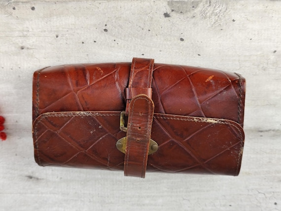 Sacoche Appareil Photo Vintage En Cuir Marron - West Germany, étui Rigide