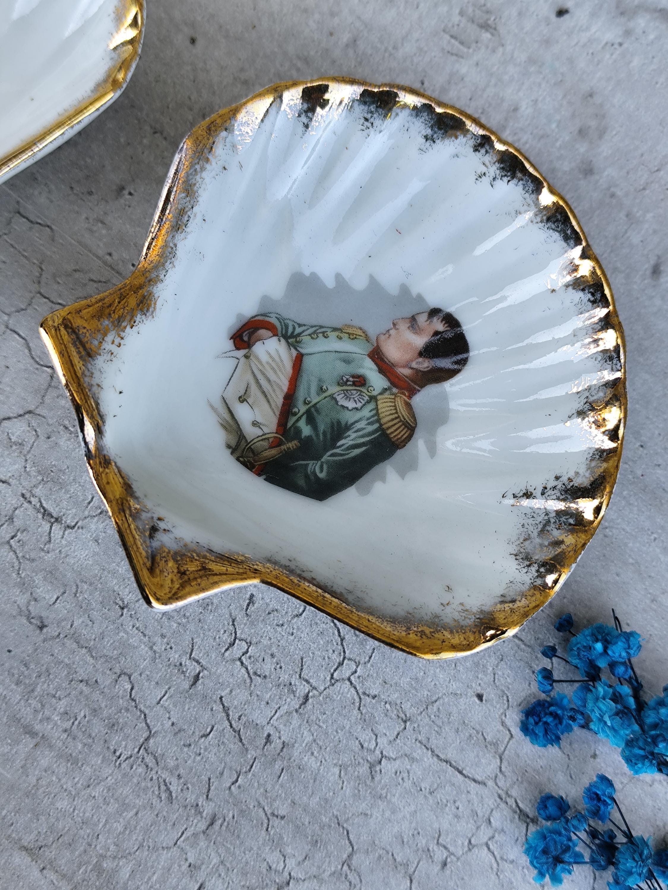 Vide-poches en porcelaine de Schonwald, Allemagne 9282, doré et blanc