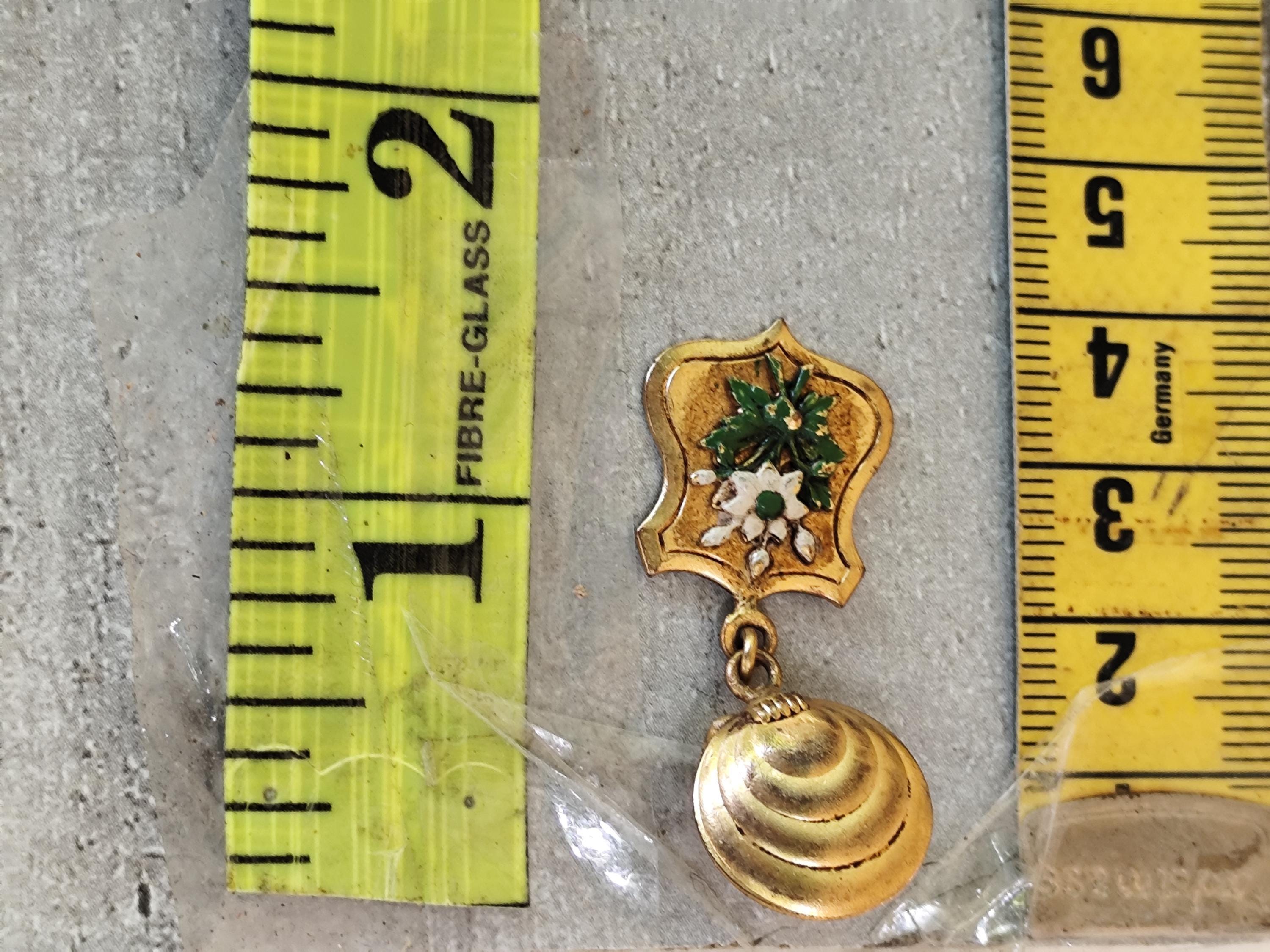 Boucles D'oreilles Anciennes Pendantes En Acier - Fermoir Clips, Motif Fleurs - Occasion Vintage