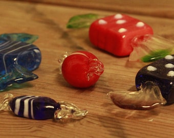 set of glass candies