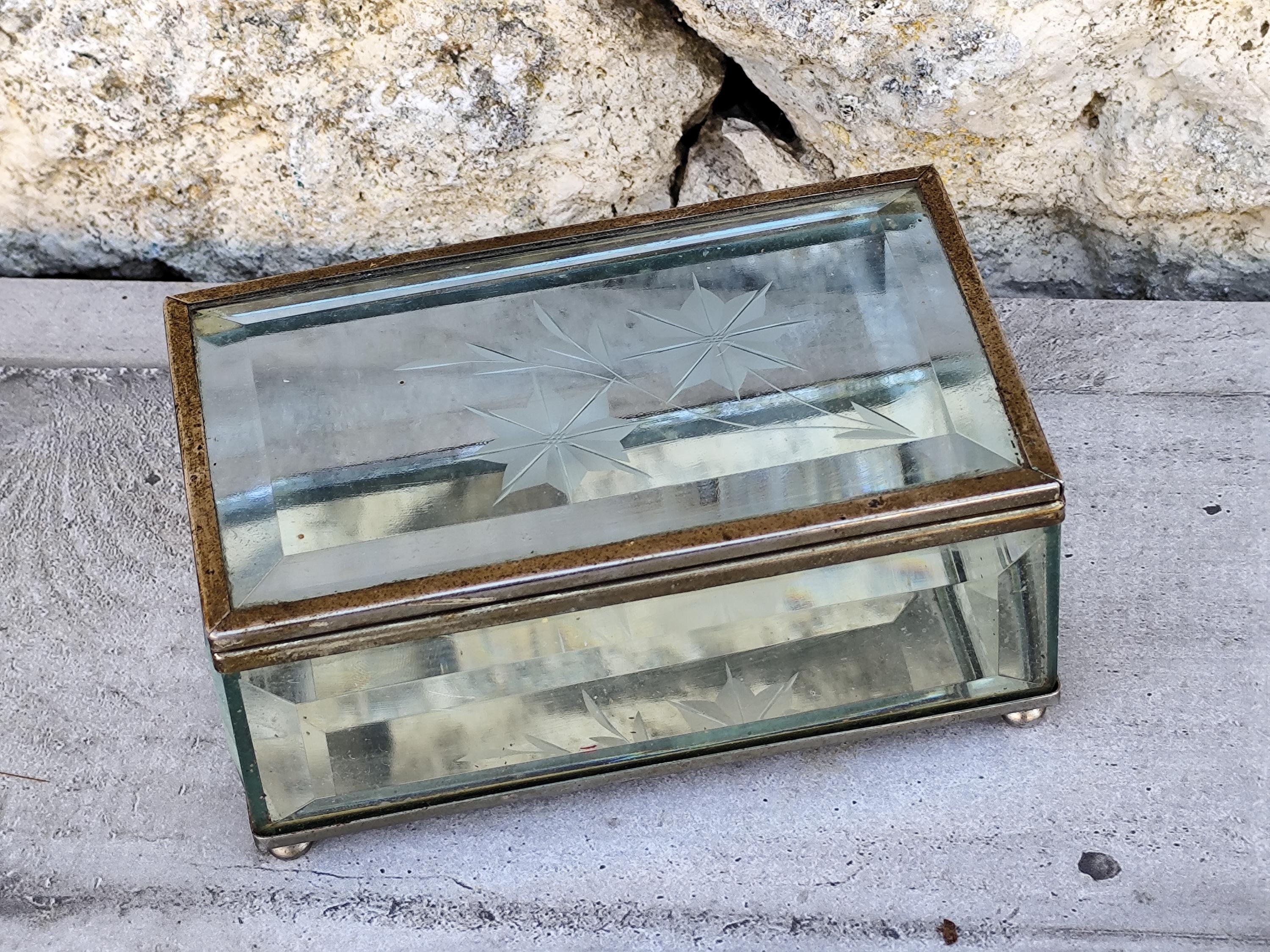 ANCIENNE BOITE À Bijoux En Verre Biseauté, Notre Dame de Strasbourg EUR