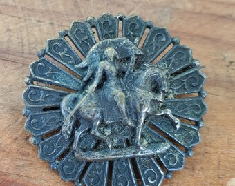 Rare ancienne broche Jeanne d'Arc