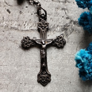 Antiker silberner Jesus Christus Kruzifix Kreuz Anhänger