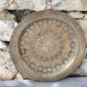 vintage brass moroccan tray