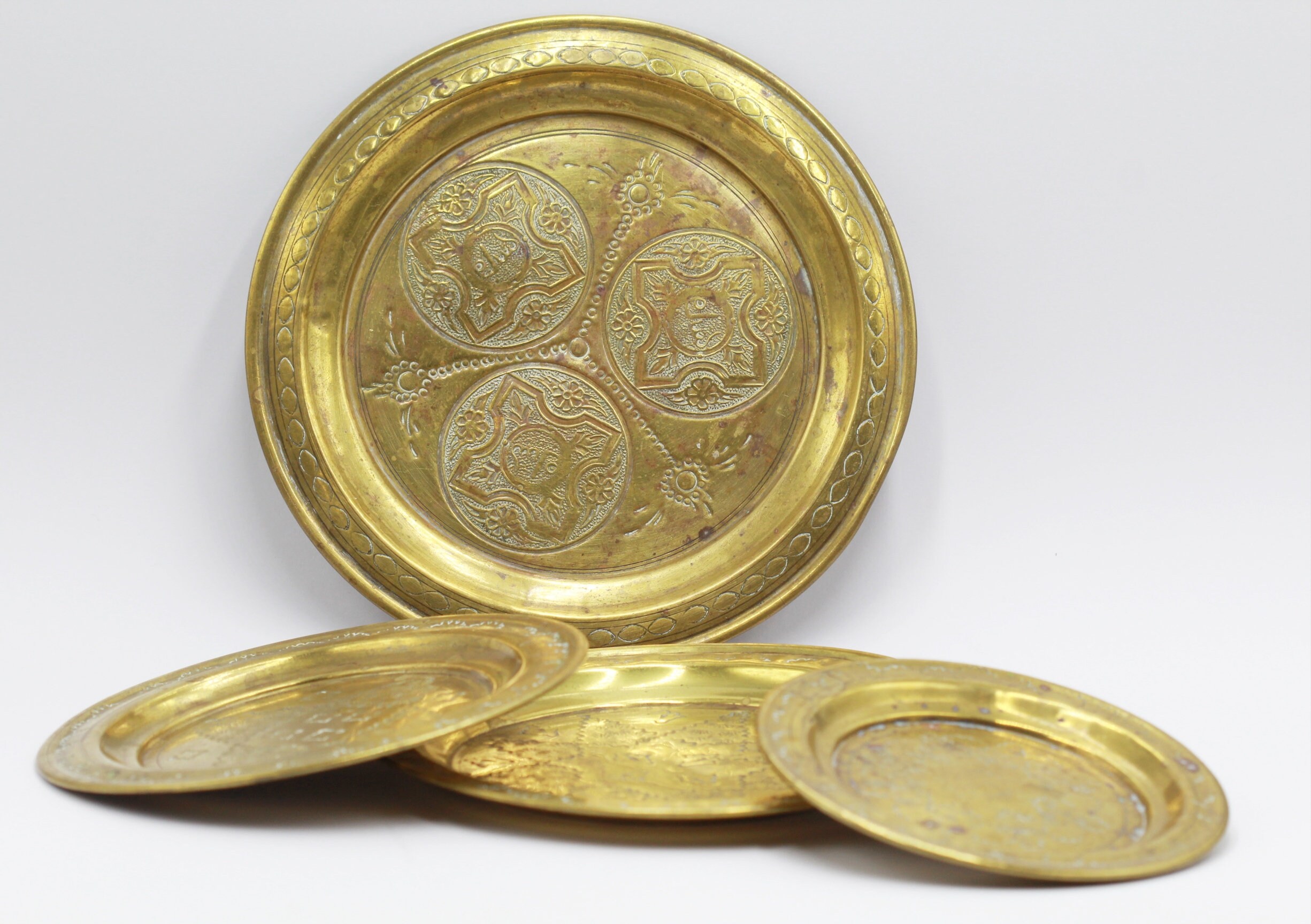 Lot Anciens Plateaux Marocains en Laiton