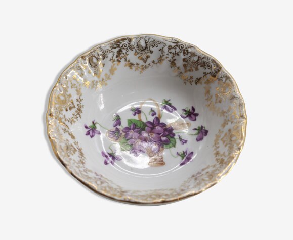 Vide Poche Fleurs Violettes Ancien