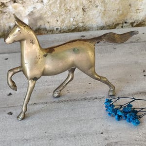 vintage brass horse statue