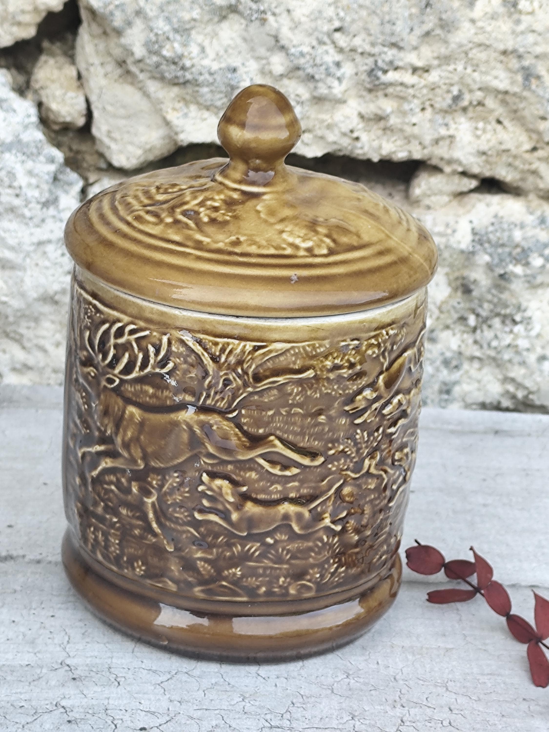 Ancien Pot à Tabac En Porcelaine Allemande Conte & Boehme – Buste Tête Finition Mate – Rare