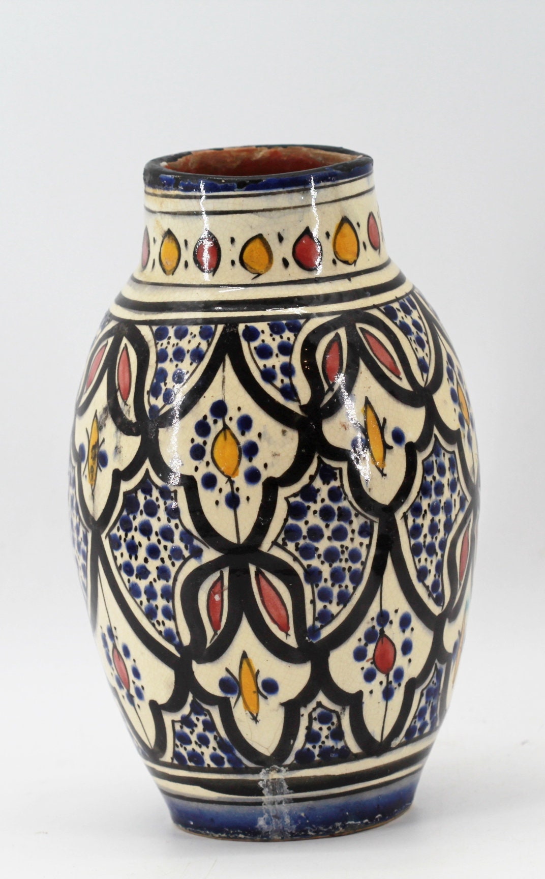 Ancien Vase Marocain en Céramique Safi