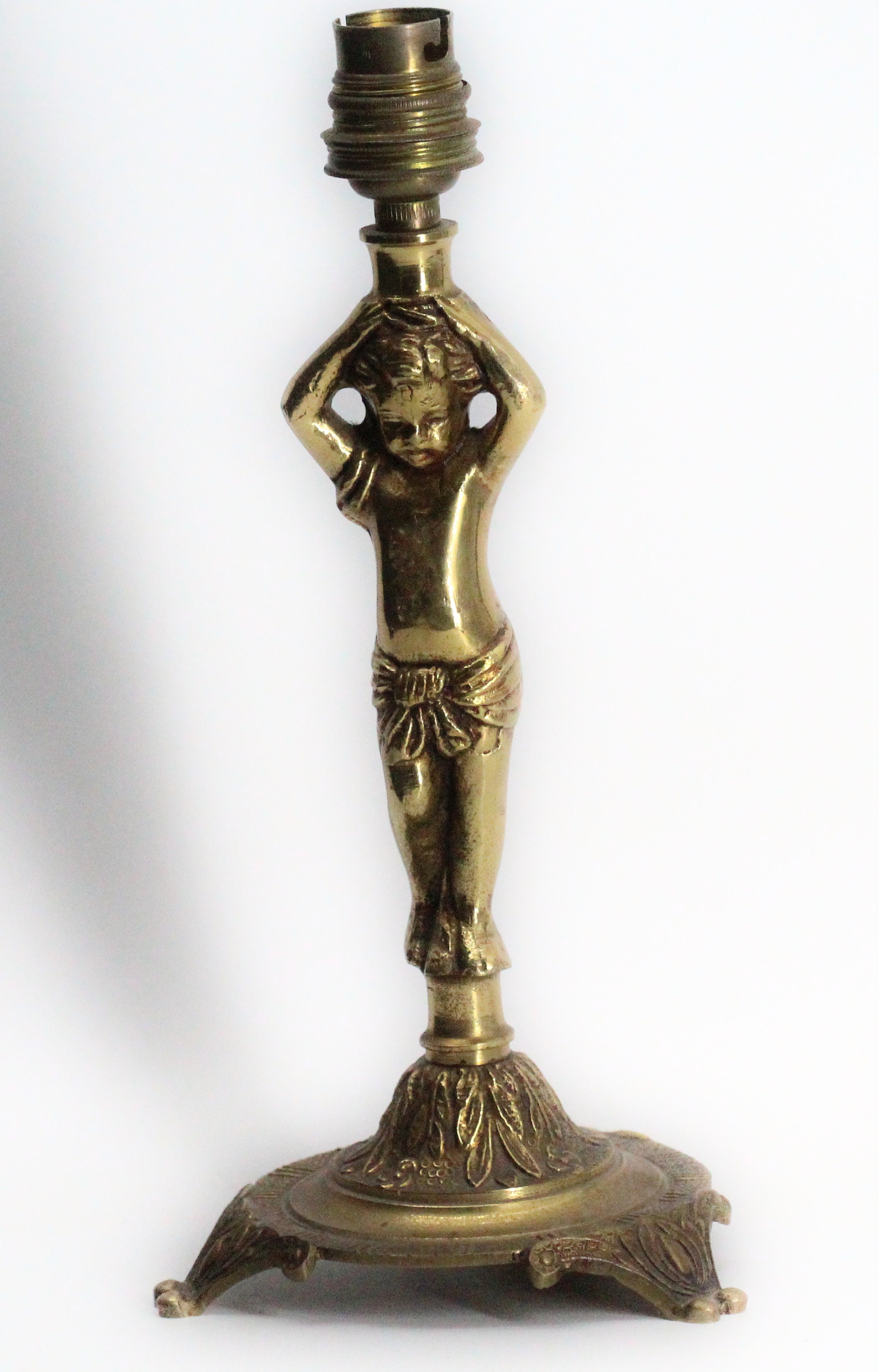 Ancien Pied de Lampe Chérubin