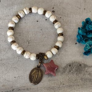 Wundertätiges Jungfrau Maria-Medaillenarmband mit Steinstern
